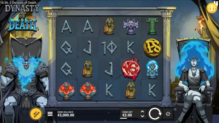 Dynasty of Death - zaslon igre s bubnjevima